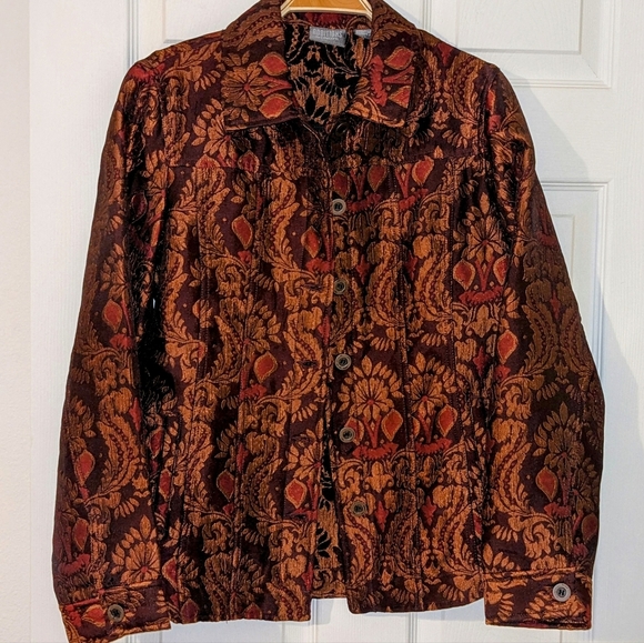 Additions by Chico's‎ Womens Paisley  Print  Tapestry Blazer Jacket Size 0 XS - Picture 1 of 6